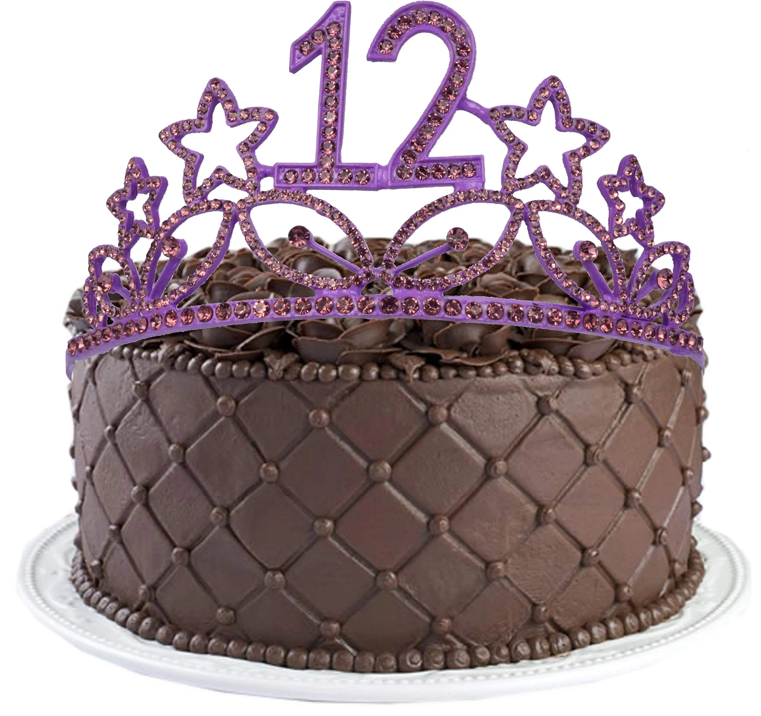 12th Birthday Gifts for Girl, 12th Birthday Tiara and Sash Purple, Happy 12th Birthday