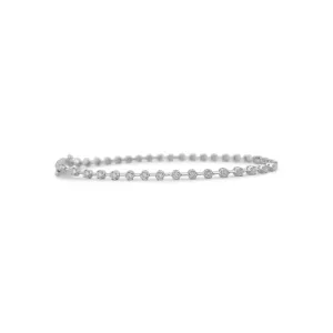 14k White Gold Hexagon Cut Diamond Bar Link Tennis Bracelet