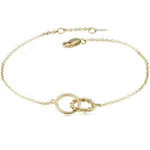 14k yellow gold 2 circles bracelet