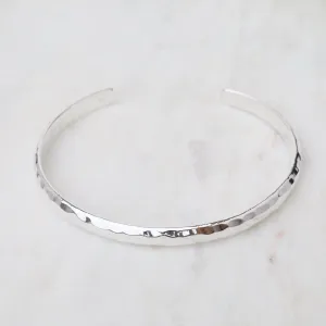 1/4" Simple Hammered Sterling Silver Cuff