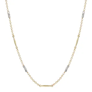 18K Gold Lure Necklace with Grey Diamonds