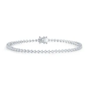 18K White Gold Claw Set Diamond Bracelet