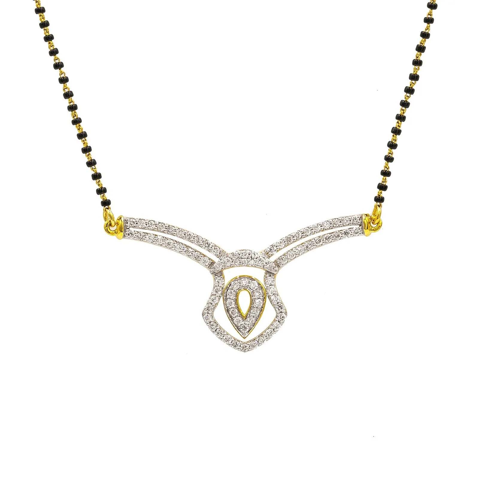 18K Yellow Gold Diamond Mangalsutra Necklace W/ 0.84ct VS-SI Diamonds