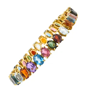 1960's H. Stern Citrine Topaz Spinel Multi-Gem 18 Karat Gemstone Bracelet