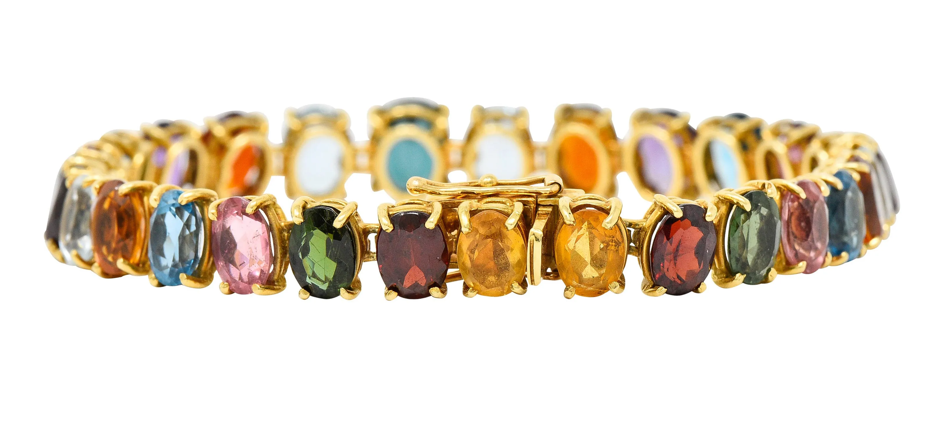 1960's H. Stern Citrine Topaz Spinel Multi-Gem 18 Karat Gemstone Bracelet