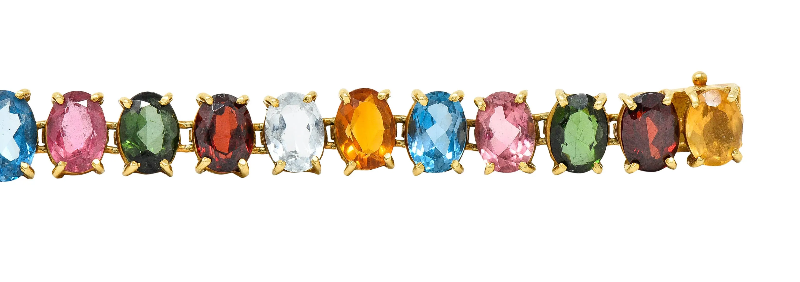 1960's H. Stern Citrine Topaz Spinel Multi-Gem 18 Karat Gemstone Bracelet