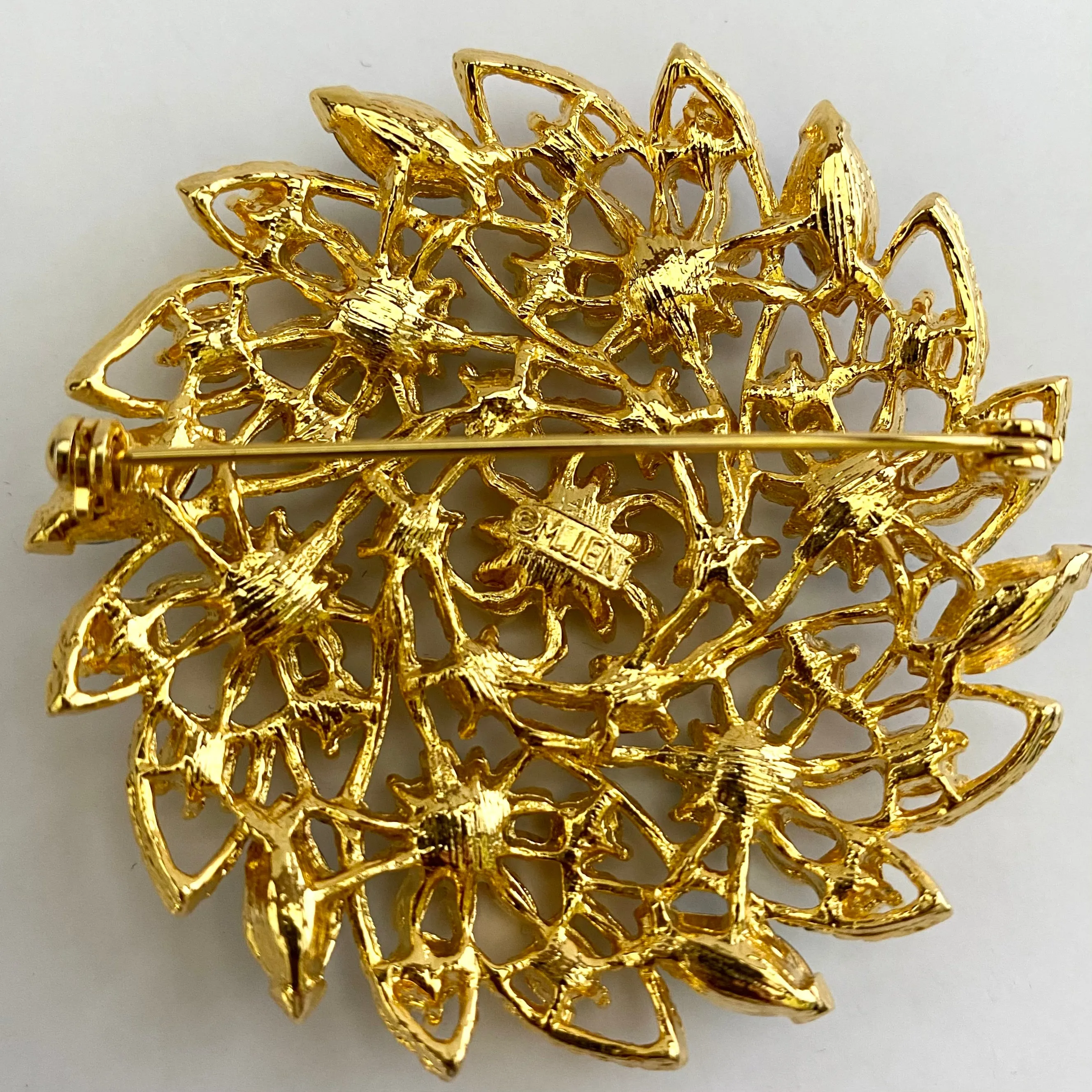 1990s MJENT Rhinestone Brooch