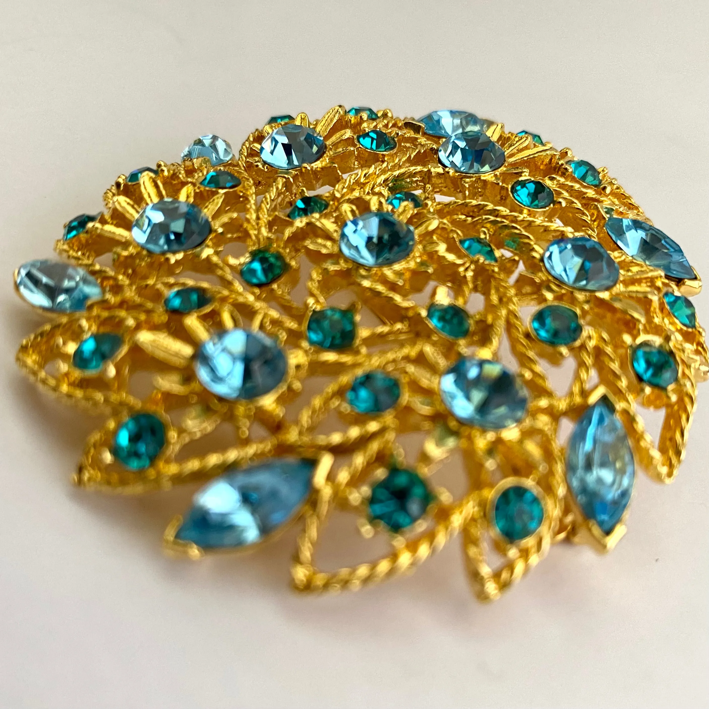 1990s MJENT Rhinestone Brooch