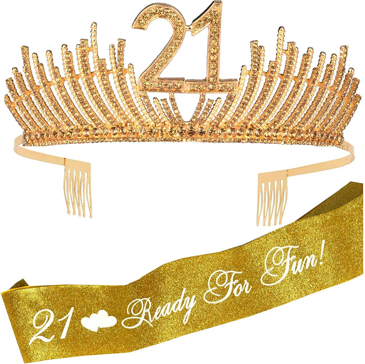 21st Birthday, Finally 21 Birthday, 21st Birthday Gifts for Her, 21 Tiara Golden, 21st