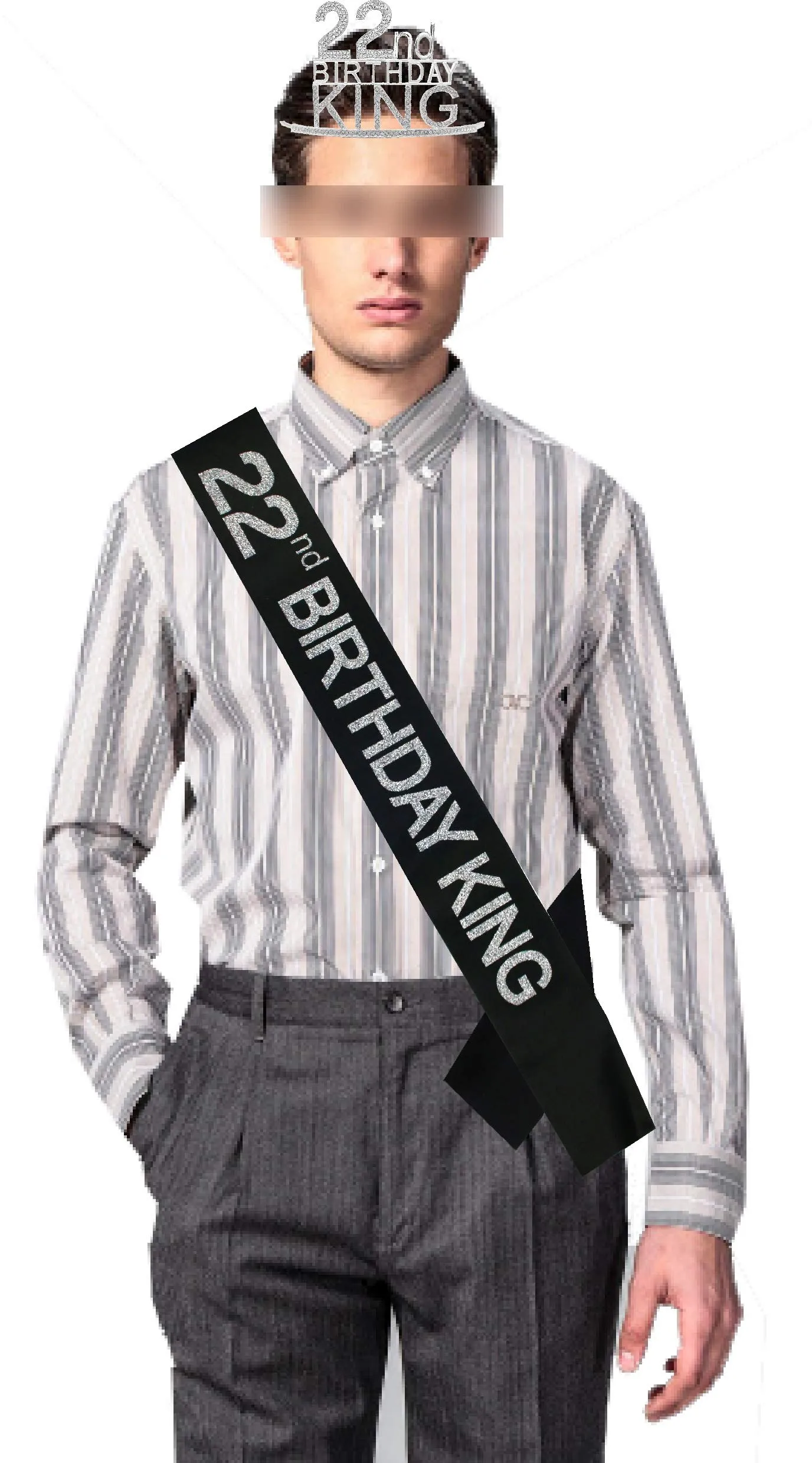 22nd Birthday King Crown, 22nd Birthday Gifts for Men, 22nd Birthday King Sash, 22nd