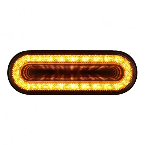 24 LED 6" Oval Mirage Turn Signal Light - Amber LED/Clear Lens