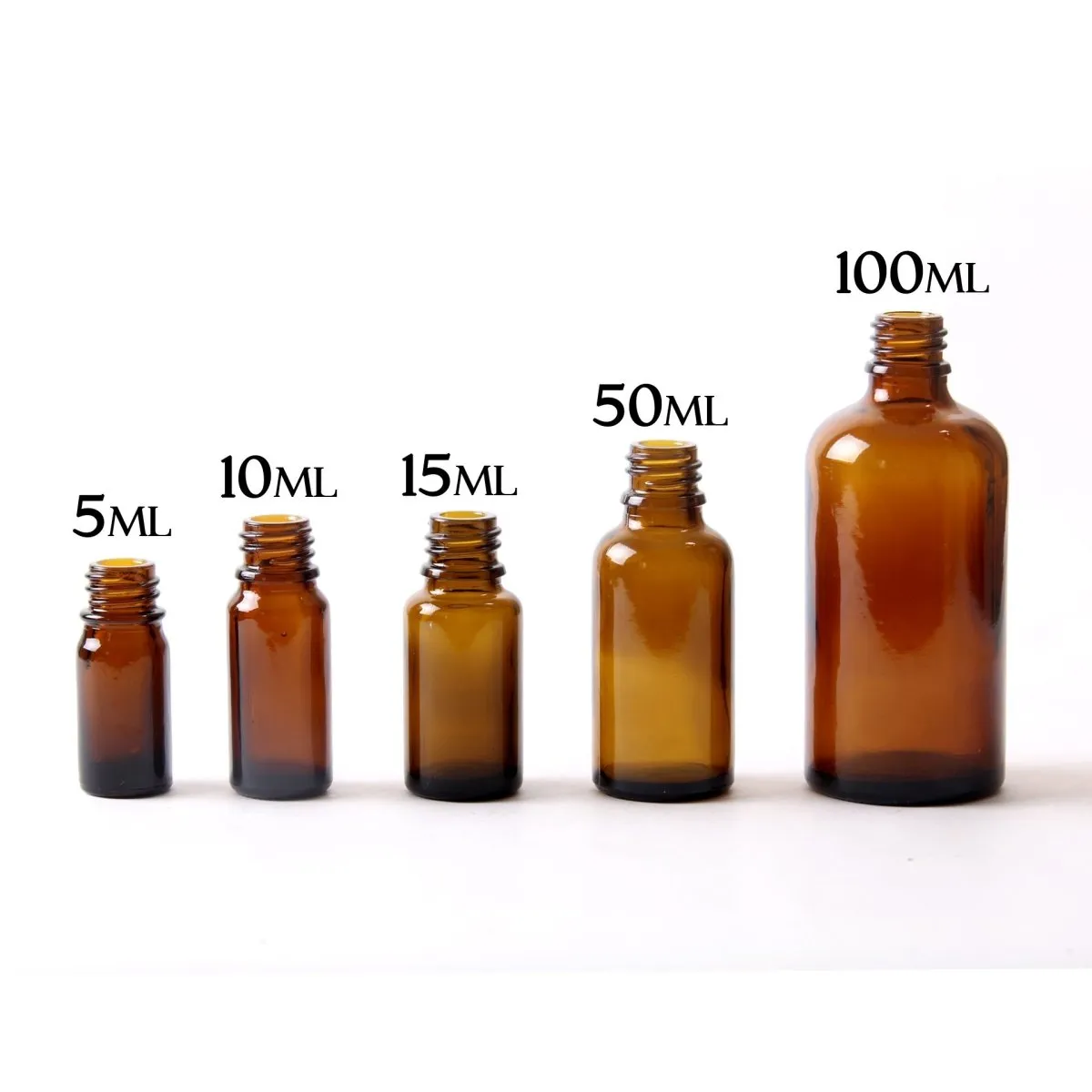 30ml Amber Glass Boston Round Bottle (With Black Tamper Evident Cap)