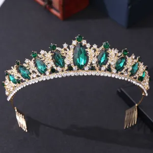 5 Color Combinations Princess Queen Pageant Crystal Bridal Tiara Crowns with Combs