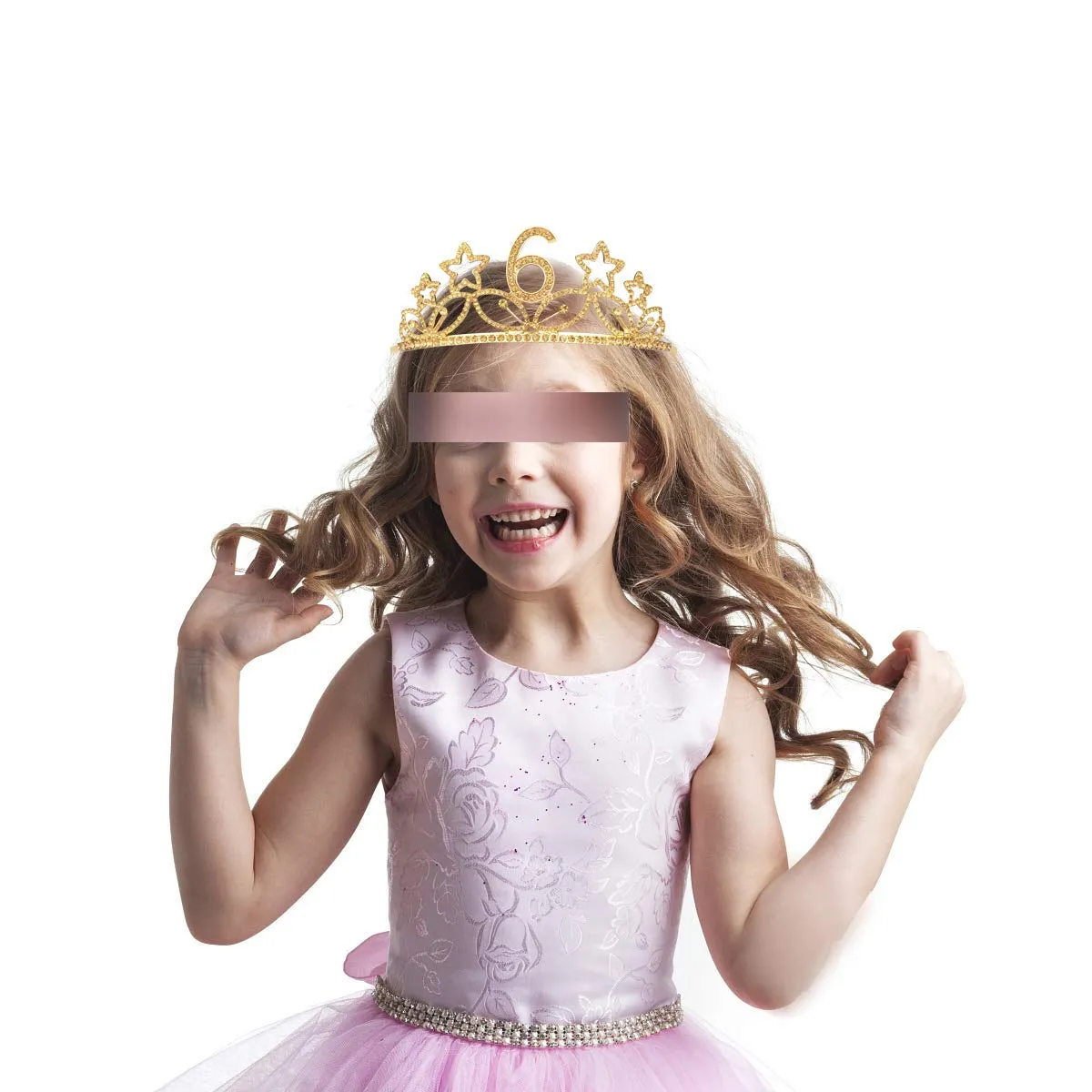 6th Birthday Gifts for Girl, 6th Birthday Tiara and Sash Gold, HAPPY 6th Birthday Party