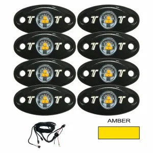 8pc Rock Light Starter Set - Amber