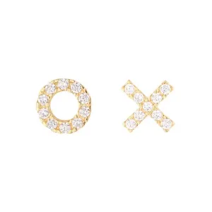 9ct Kiss Knot CZ Stud Earrings