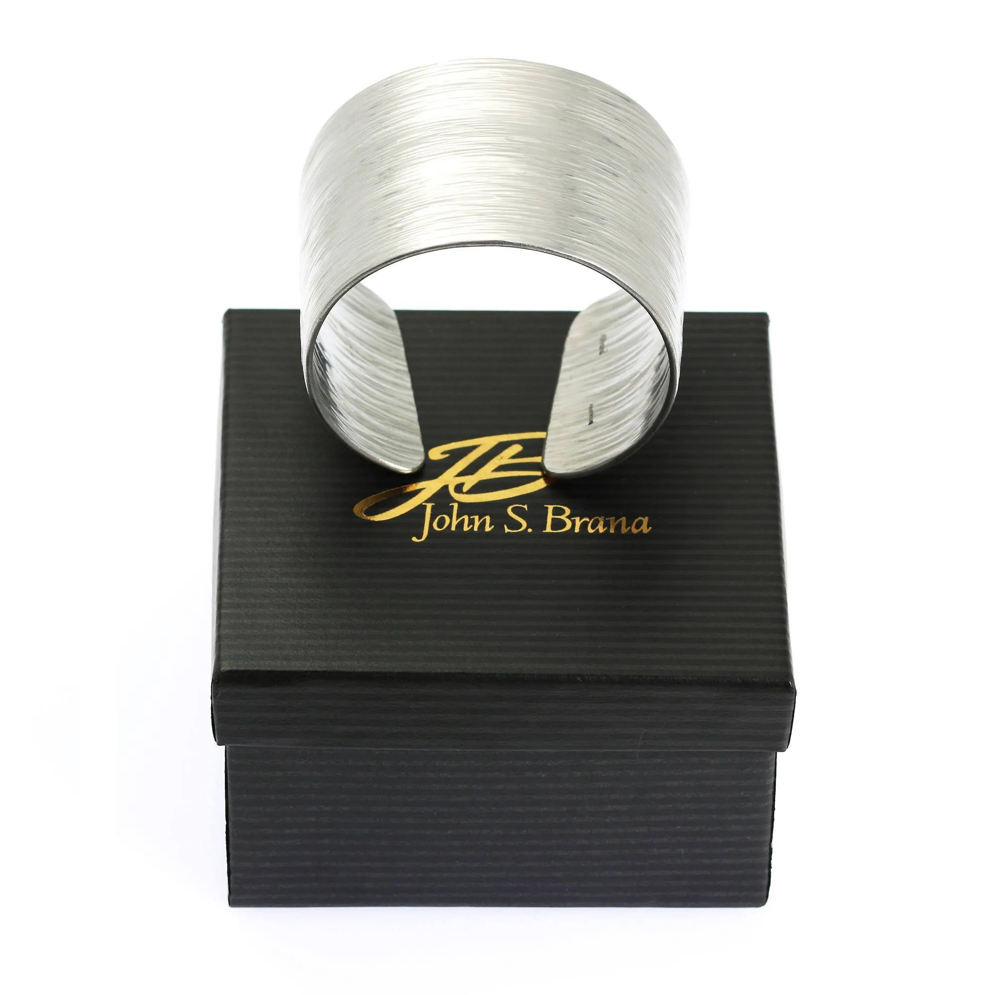 Aluminum Bark Cuff - Wide Silver Tone Cuff Bracelet