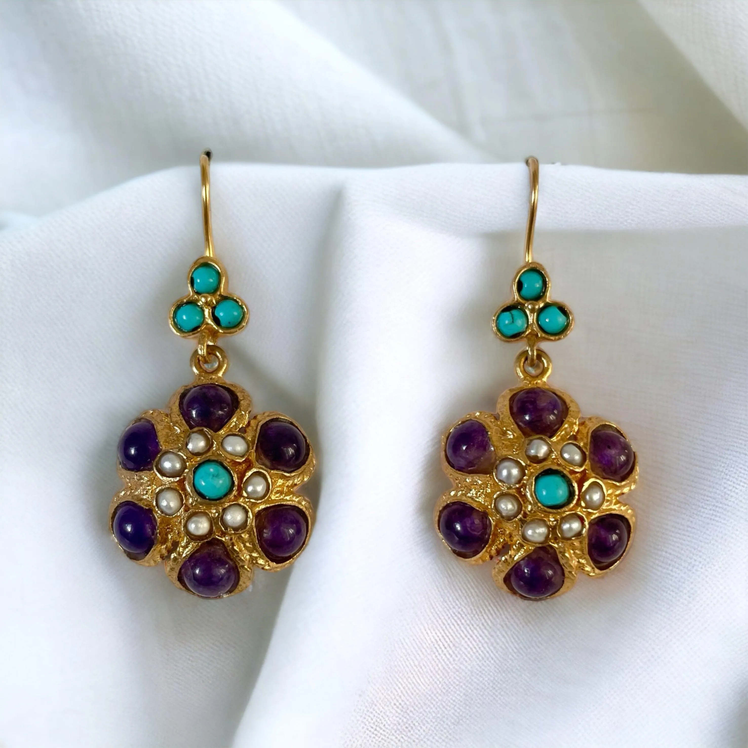 Amethyst Turquoise Earrings