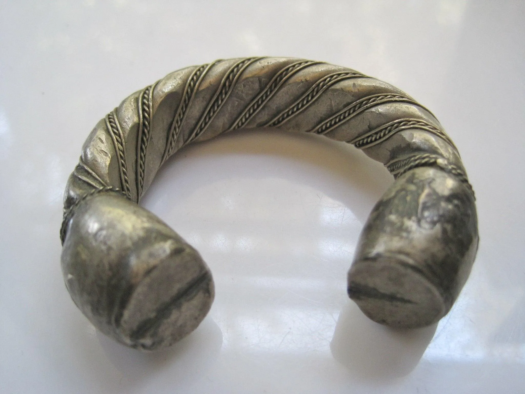 Antique Bedouin Twisted Rope Cuff Bracelet for Very Small Wrist