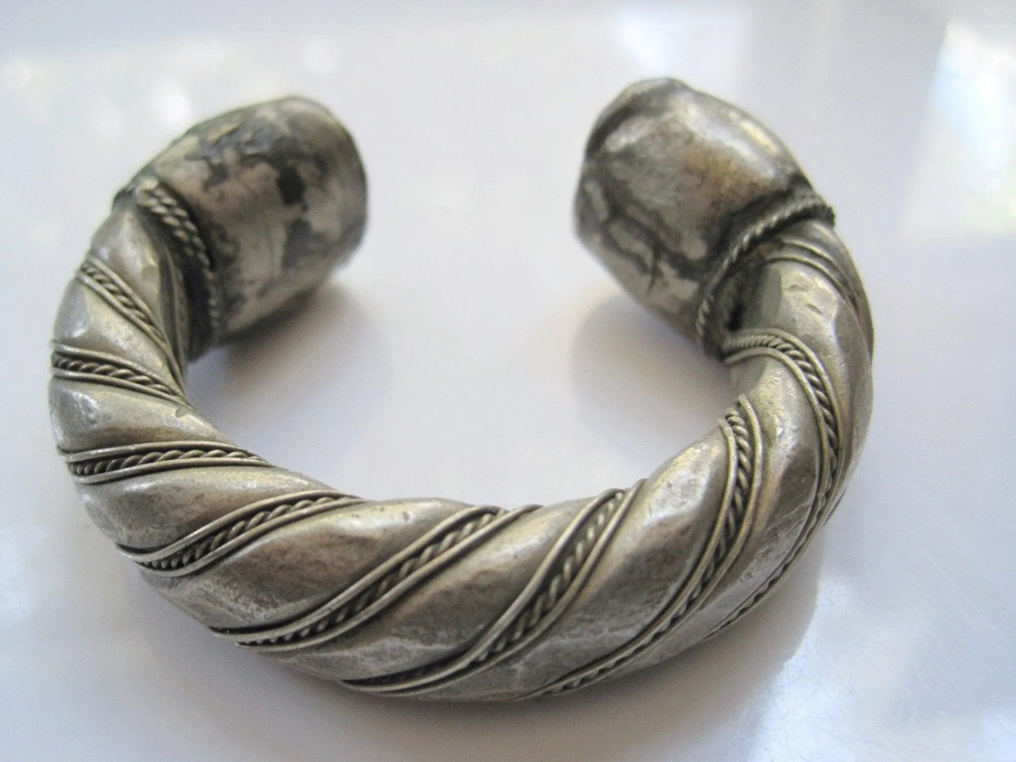 Antique Bedouin Twisted Rope Cuff Bracelet for Very Small Wrist