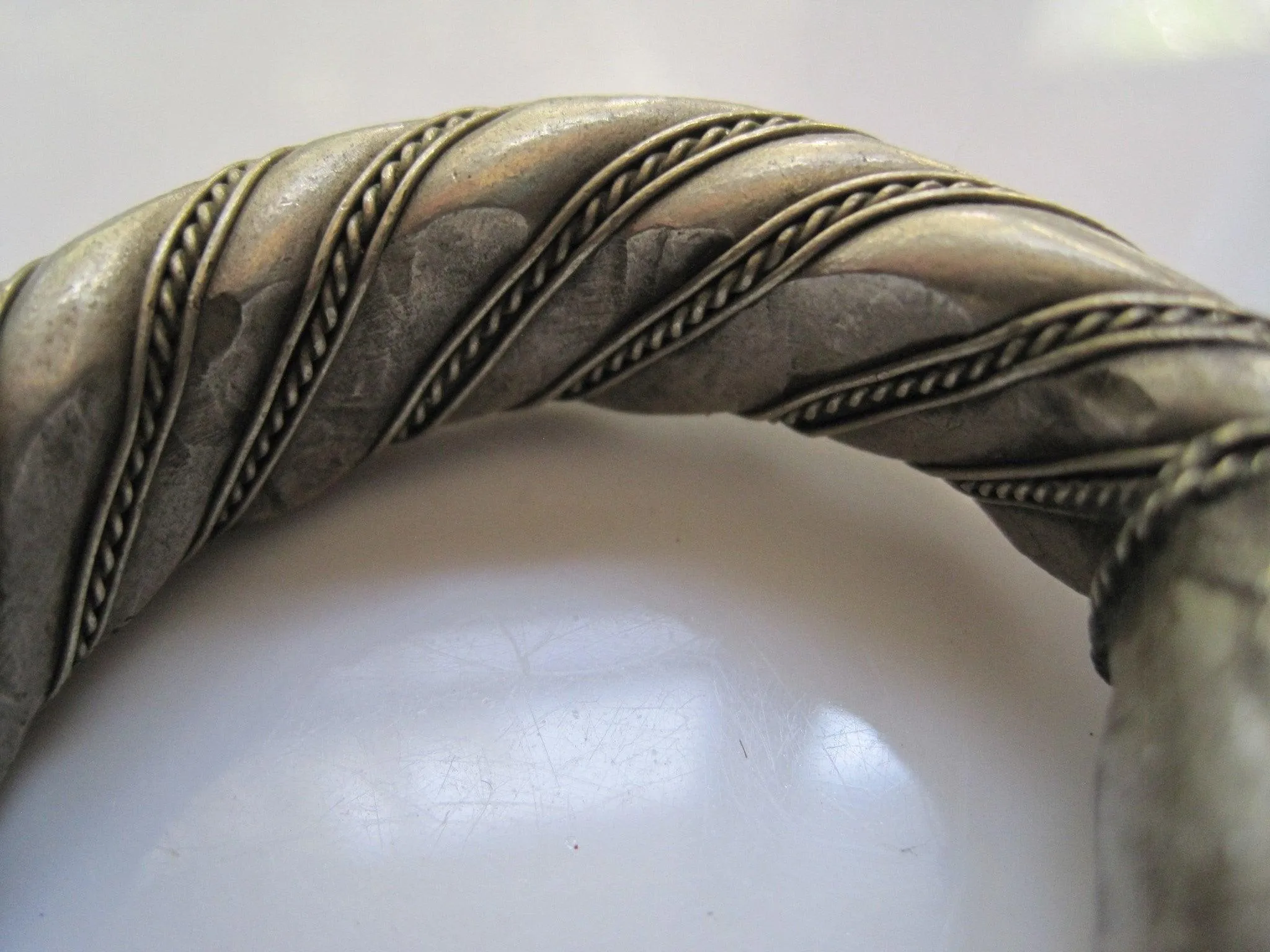 Antique Bedouin Twisted Rope Cuff Bracelet for Very Small Wrist