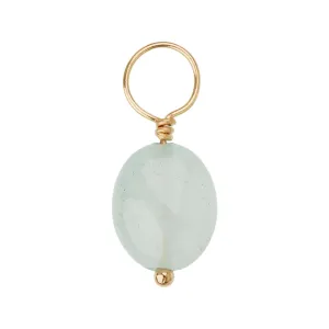 Aquamarine Unfaceted Oval Gemstone Charm