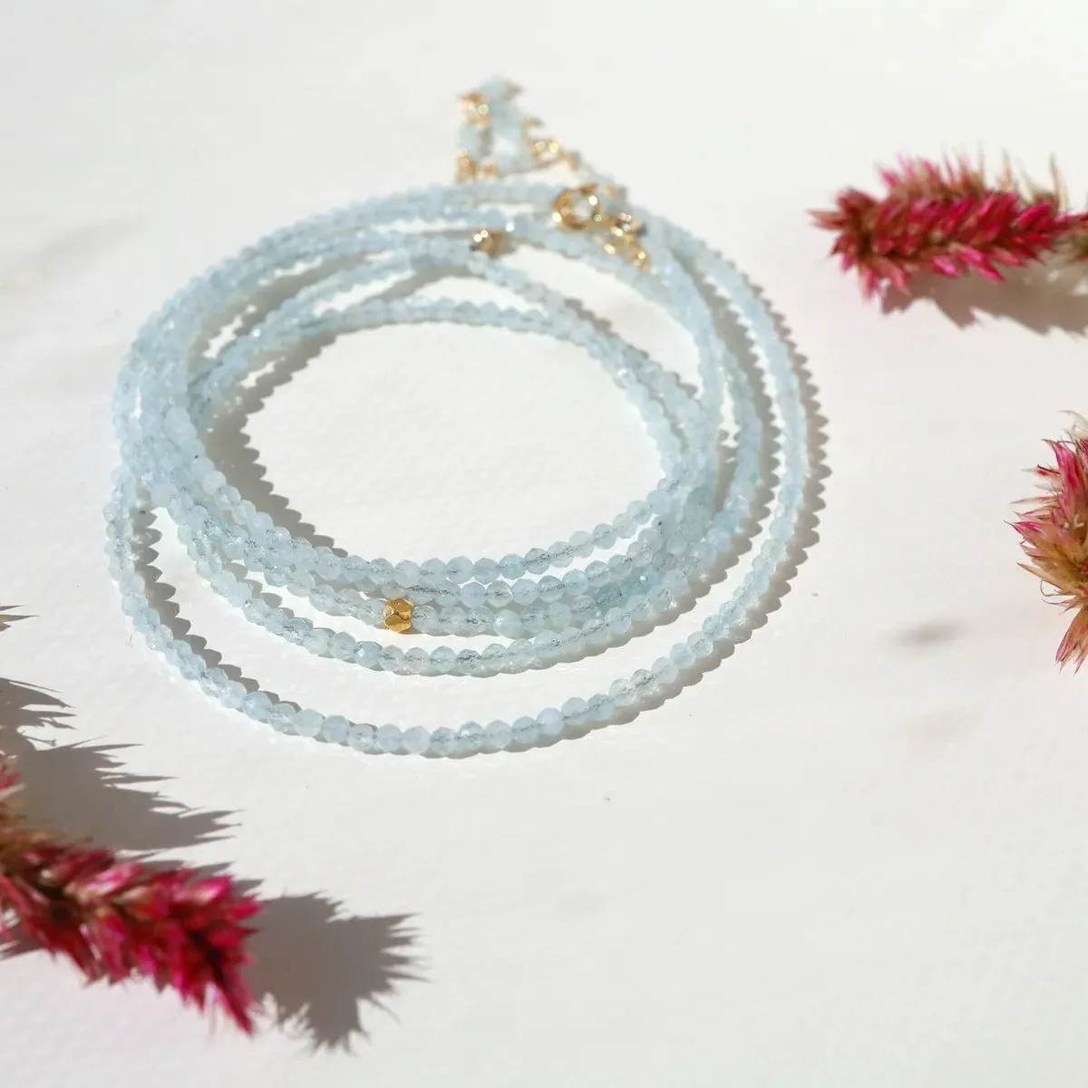 Aquamarine Wrap Bracelet & Necklace