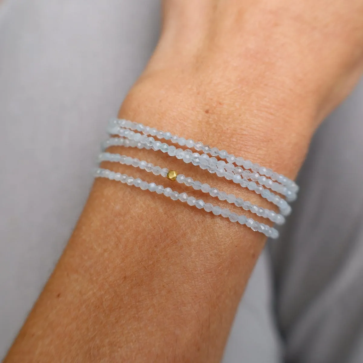 Aquamarine Wrap Bracelet & Necklace