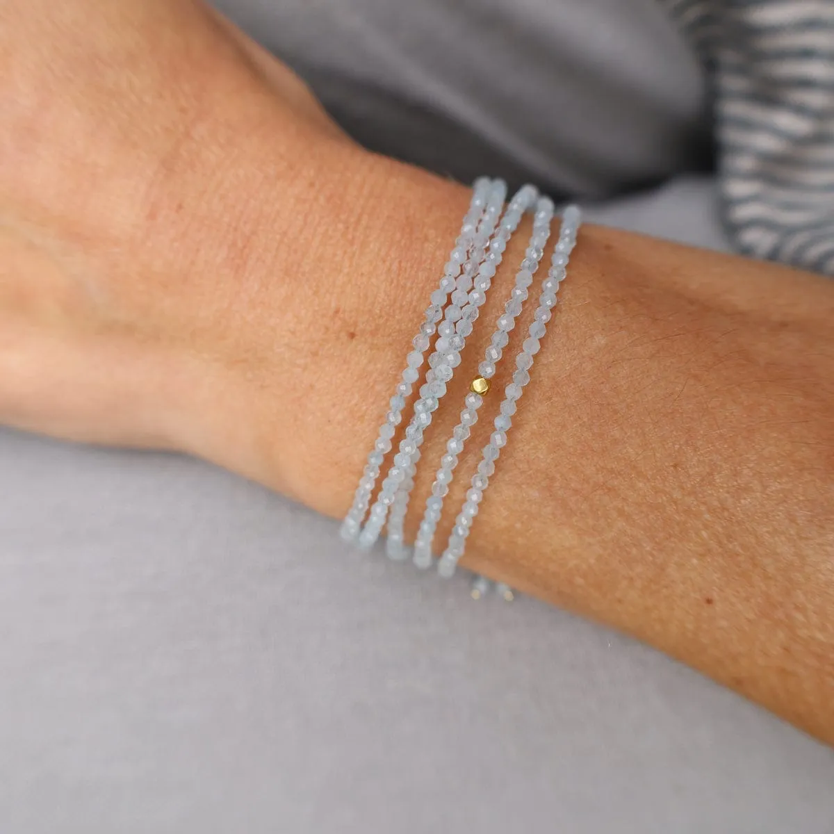 Aquamarine Wrap Bracelet & Necklace