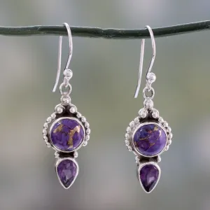 Artisan Crafted Amethyst and Silver 925 Earrings from India - Vision in Purple | NOVICA