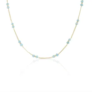 Beaded Apatite Gold Necklace