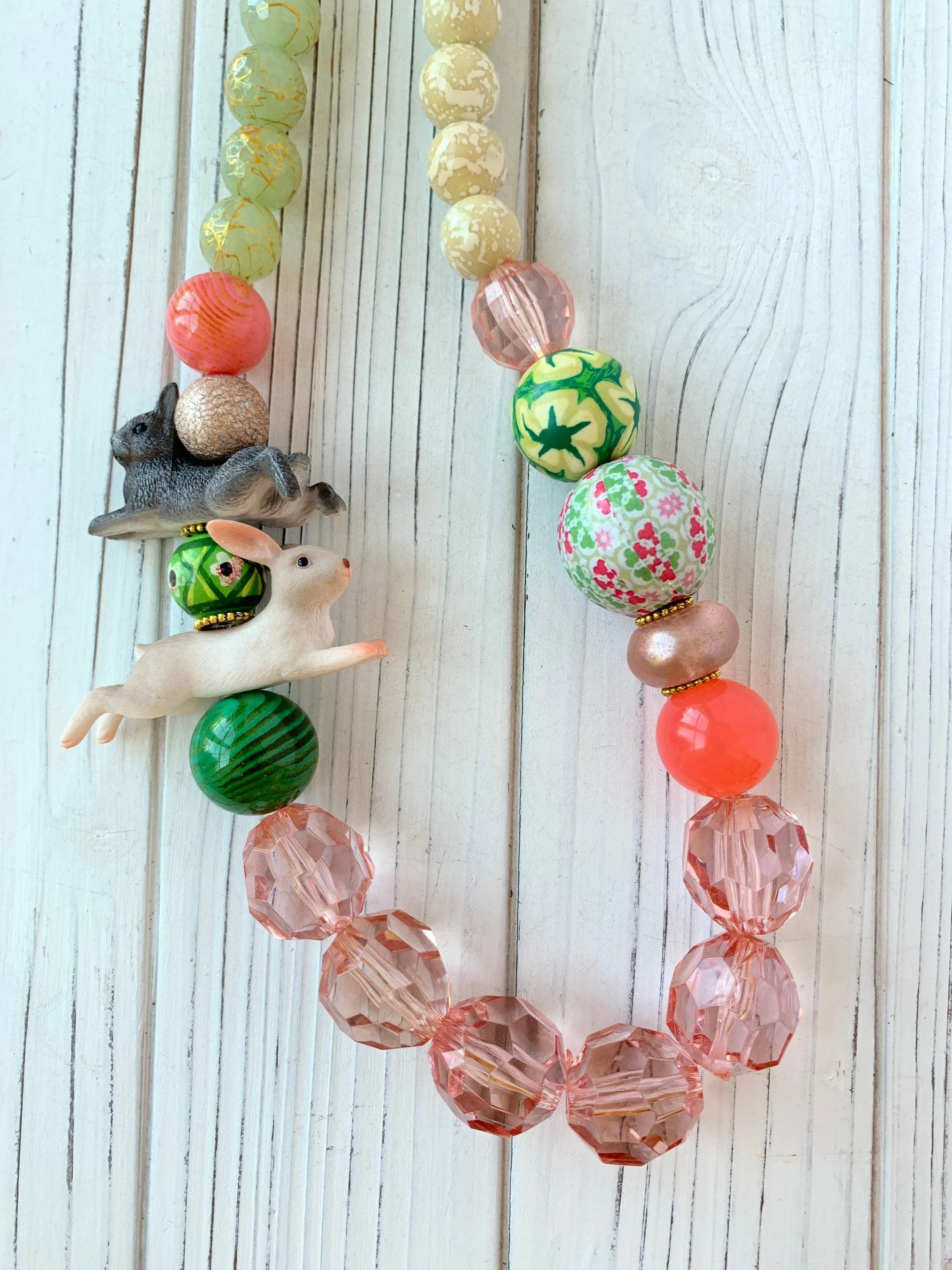 Beaded Bunny Statement Necklace