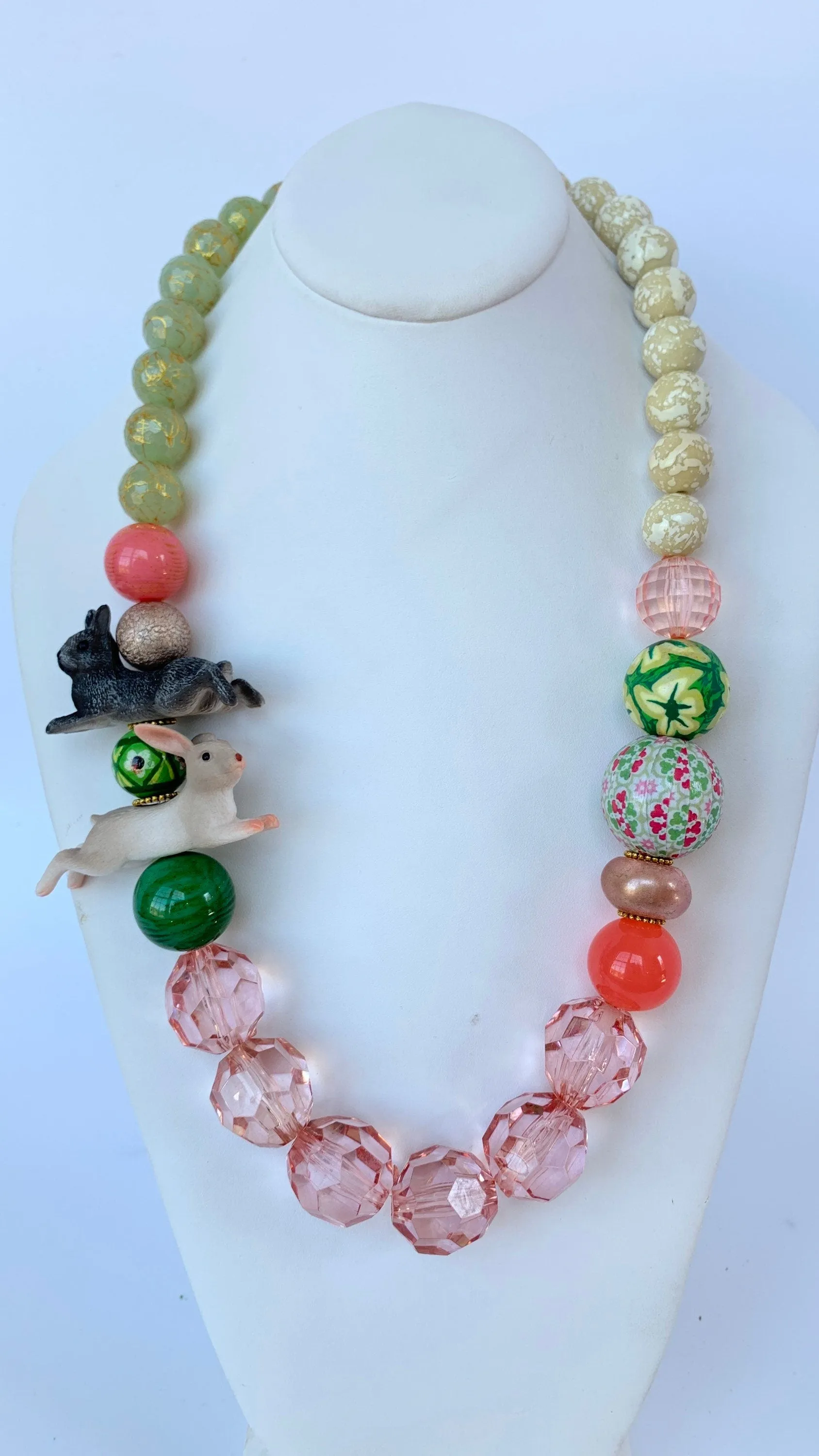 Beaded Bunny Statement Necklace