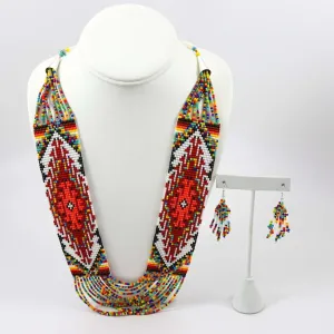 Beaded Necklace and Earring Set