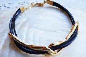 Black leather bracelet