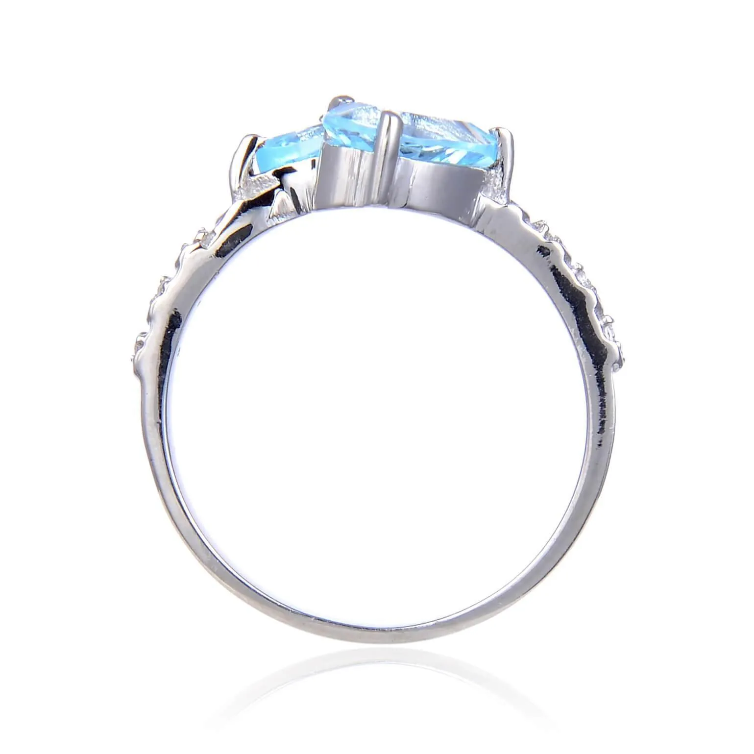 Blue Topaz Dual Teardrop Ring