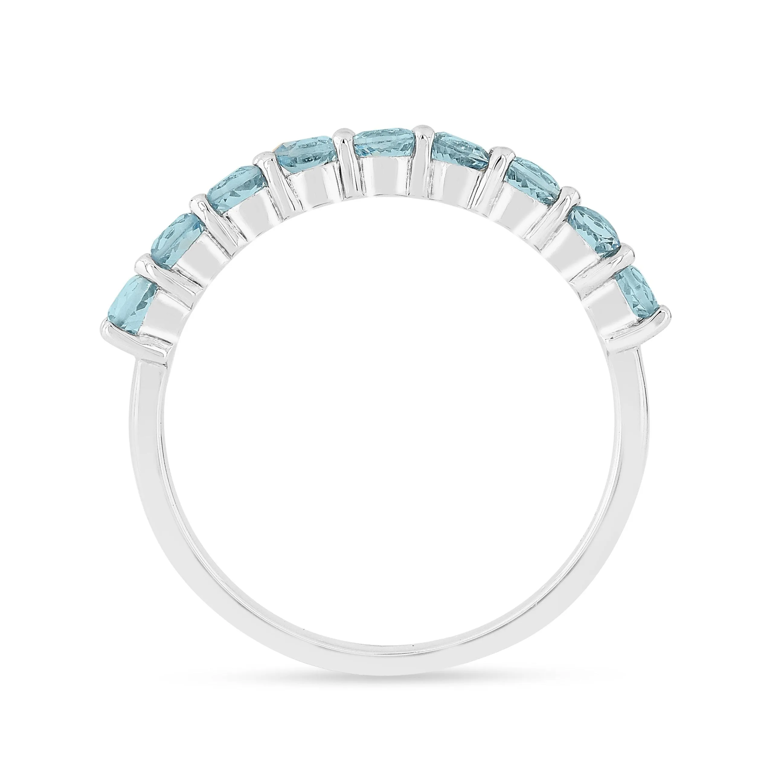 Blue Topaz Half Eternity Ring