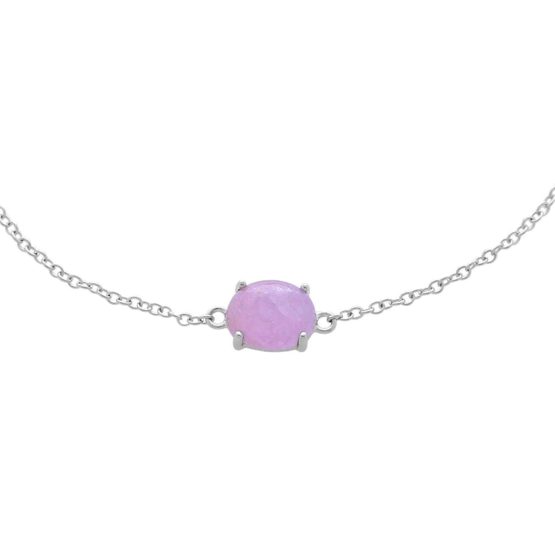 Bracelet Classique Argent 925 Kunzite Opaque Ovale