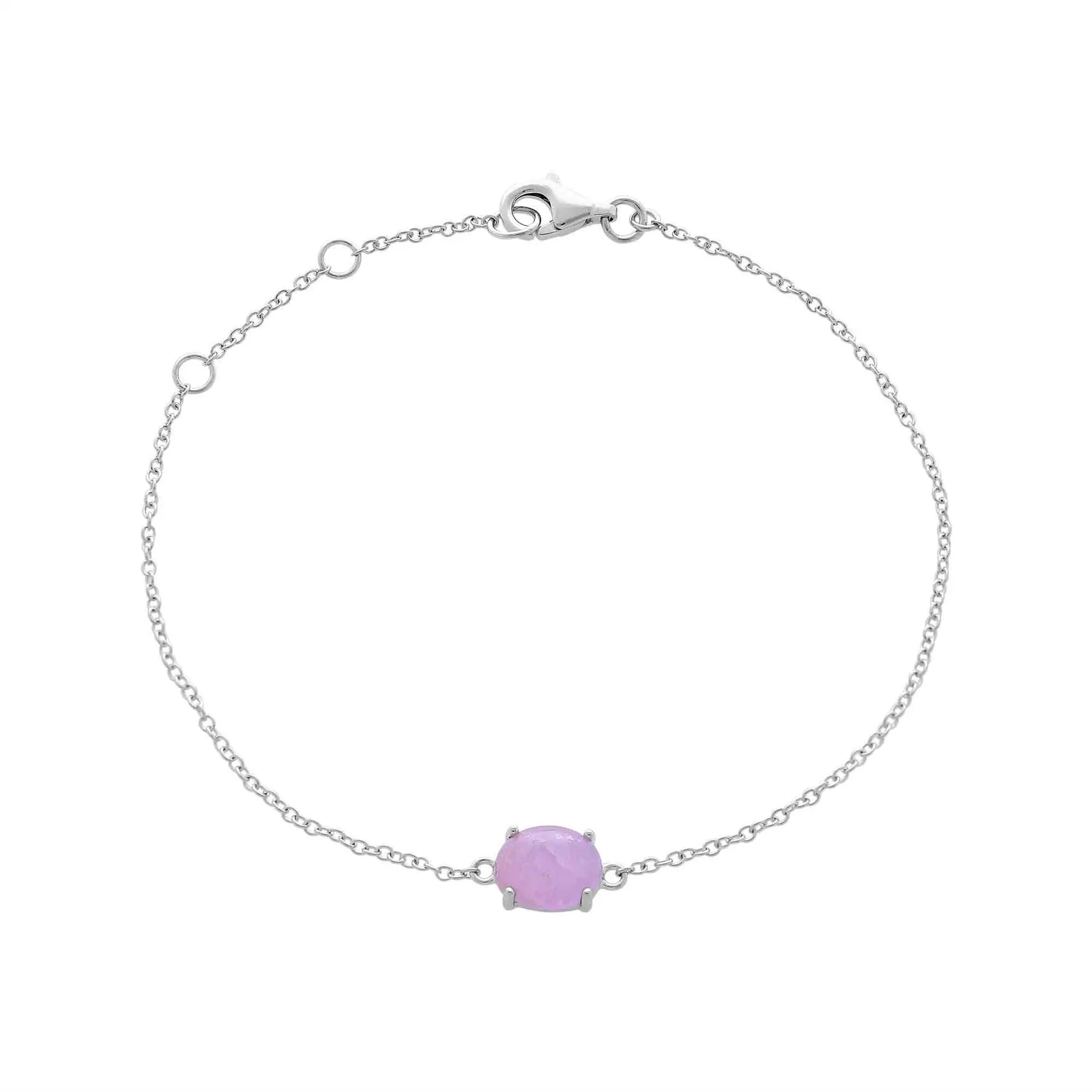 Bracelet Classique Argent 925 Kunzite Opaque Ovale