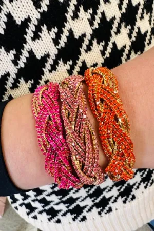 Braided Rhinestone Bracelet