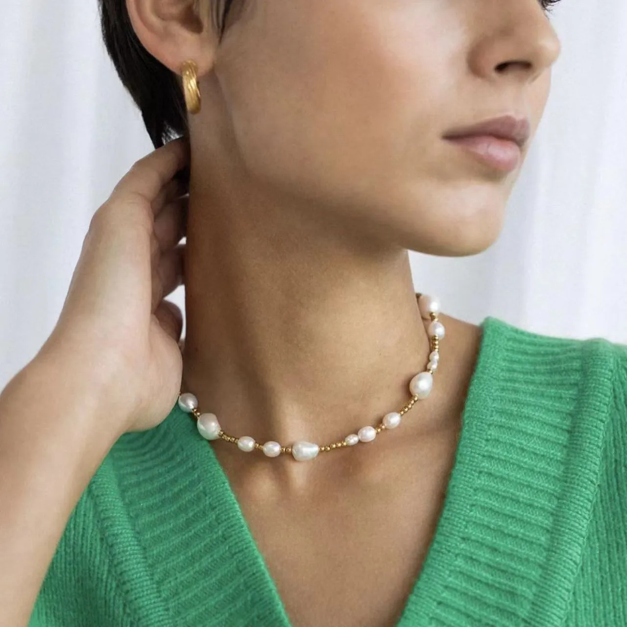 Candy Color Freshwater Baroque Pearl Bead Necklace