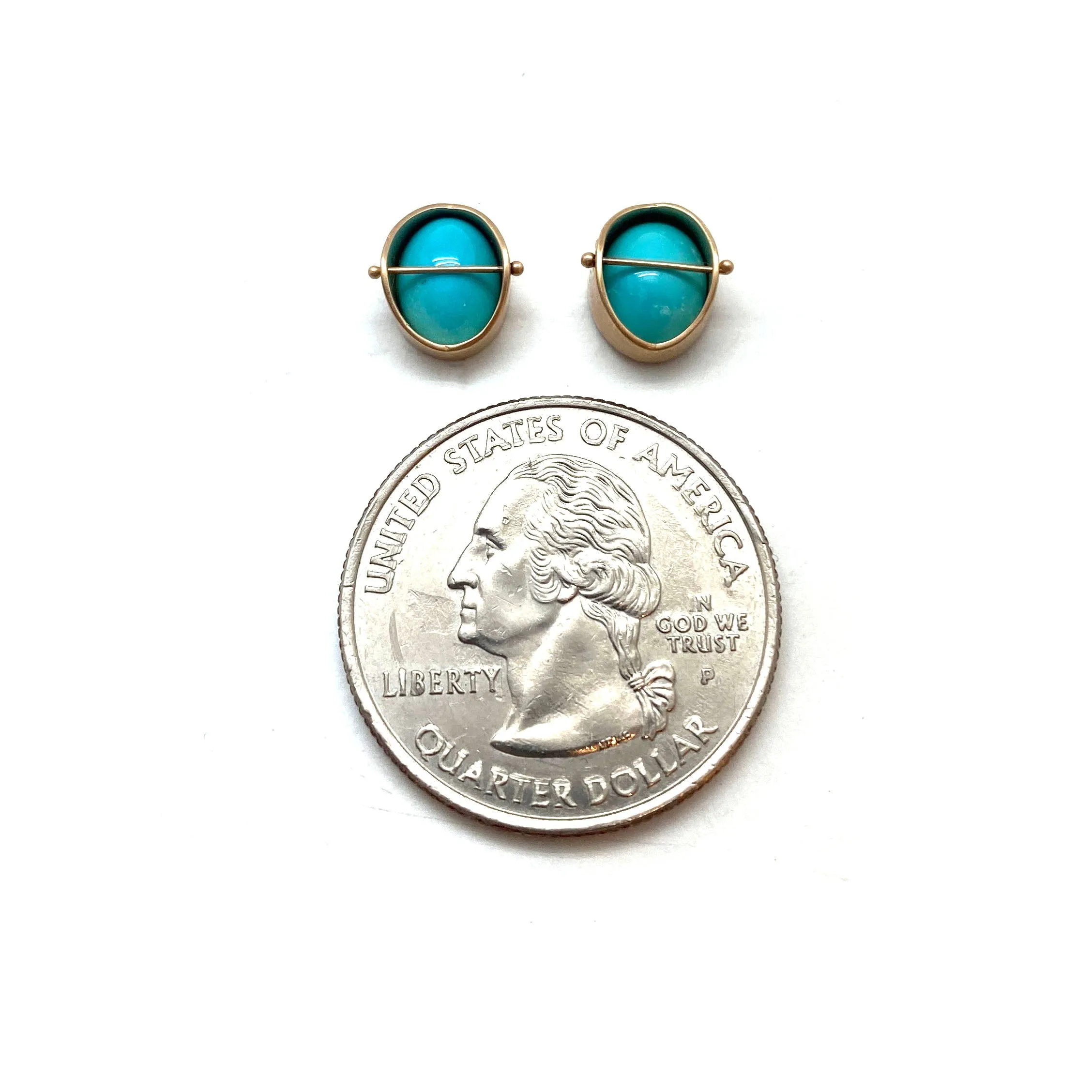 Captured Turquoise Studs