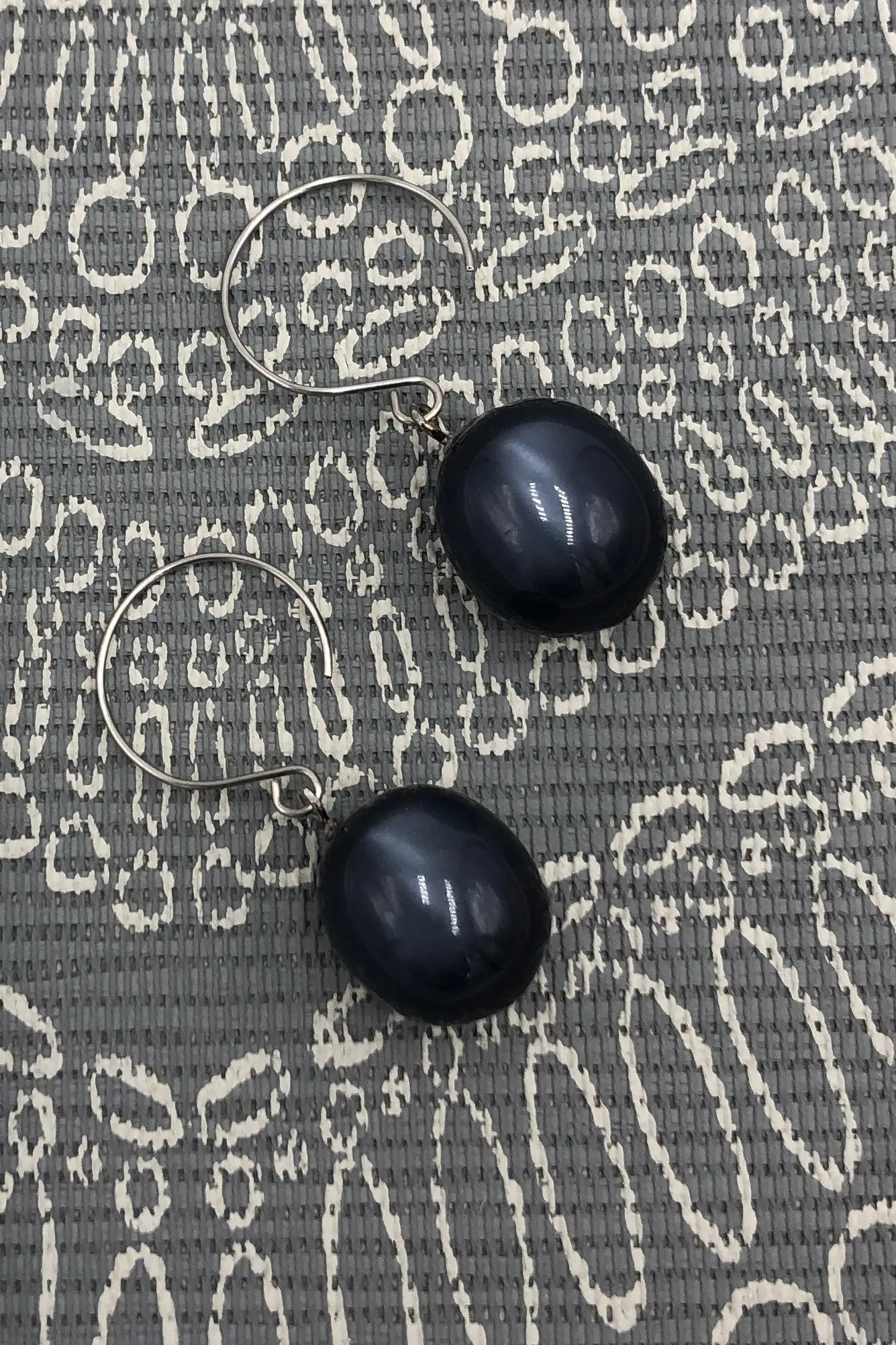 Charcoal Grey Moonglow Statement Earrings