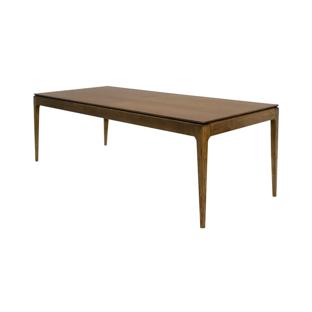 Cid Tiara 96-127 Inch Extendable Dining Table, Rectangular, Brown Oak Wood By Casagear Home