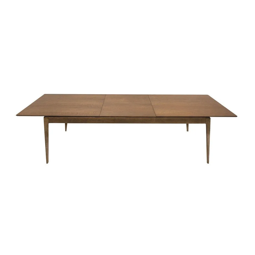 Cid Tiara 96-127 Inch Extendable Dining Table, Rectangular, Brown Oak Wood By Casagear Home