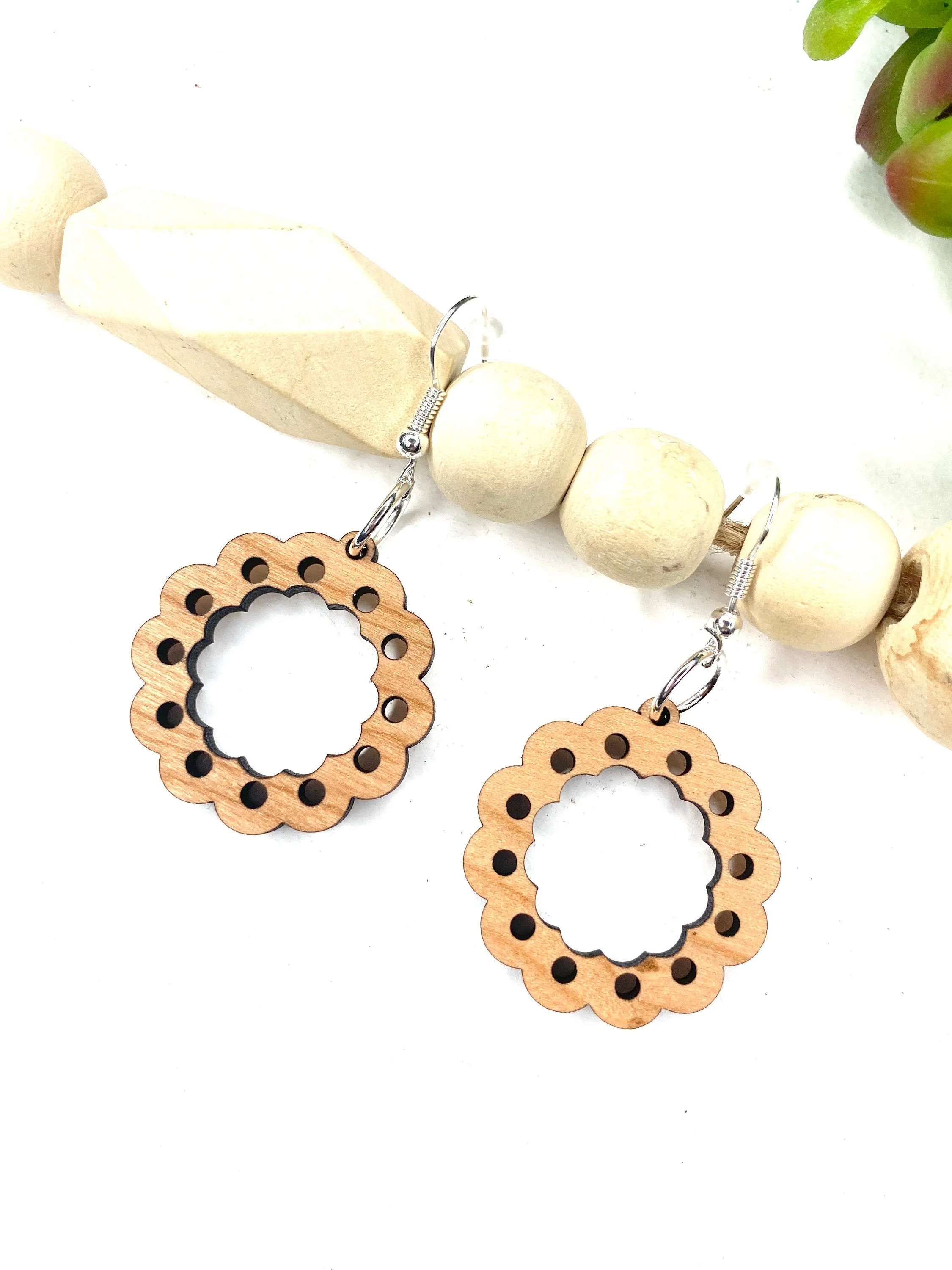 Circle Cutout Dangle Earring, Boho Earring, Round Cut Out Drop Earring, Christmas Gift for Teacher