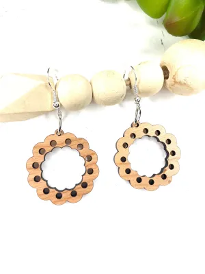 Circle Cutout Dangle Earring, Boho Earring, Round Cut Out Drop Earring, Christmas Gift for Teacher