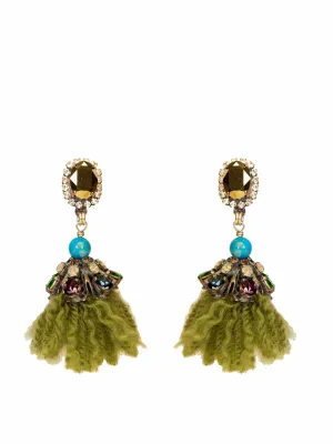 Clip-on tassel earrings