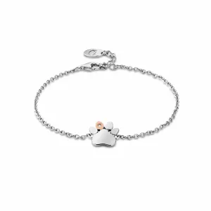 Clogau Paw Prints on My Heart Silver Single Paw Bracelet