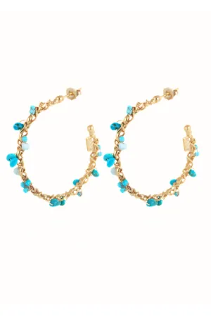 Creole Orphee Hoop Earrings in Turquoise